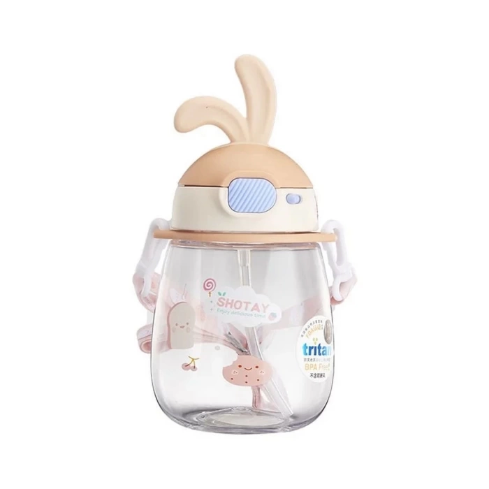 Shotay Kulaklı Tritan Pipetli Askılı Matara 600 ml