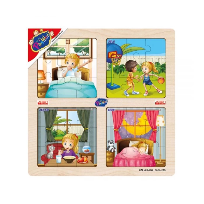 Ahşap Eğitici 4lü Puzzle