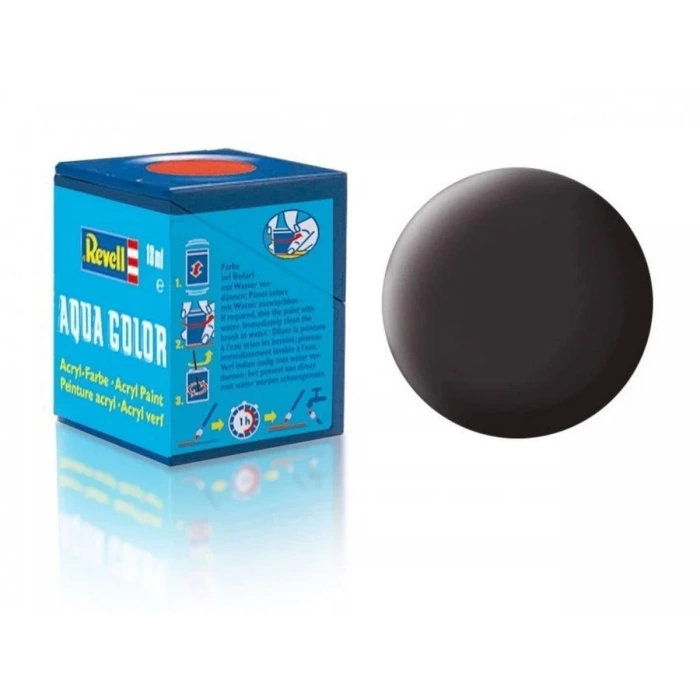 Aqua Color Tar Black - Mat Boya - 18 ml