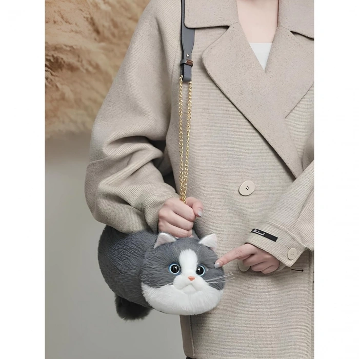 B&D Kedi El Çantası Gri