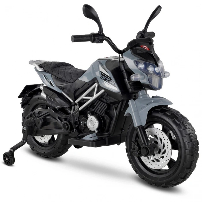 Babyhope 447 Motocross Akülü Motorsiklet 12V Gri