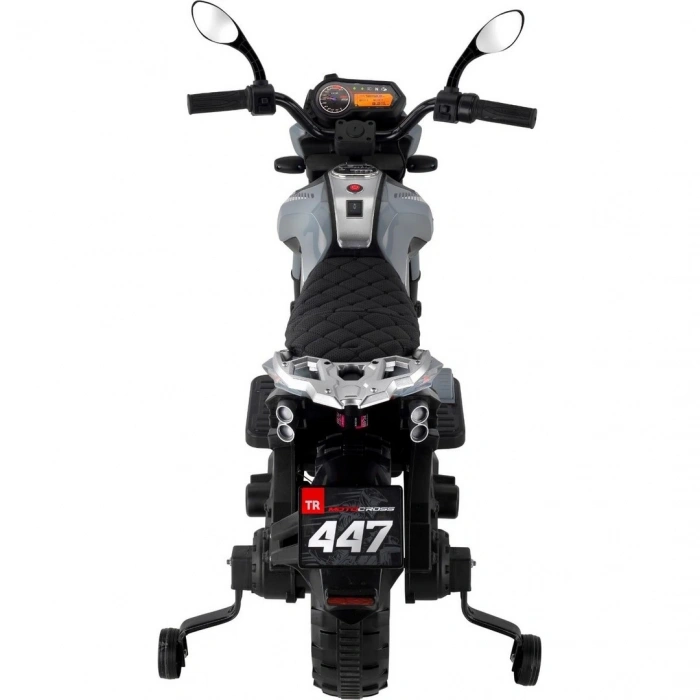 Babyhope 447 Motocross Akülü Motorsiklet 12V Gri