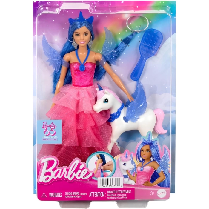 Barbie Mavi Saçlı Prenses Bebek HRR16