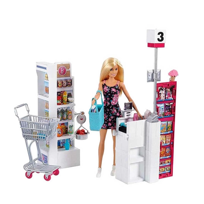 Barbie Süpermarkette Oyun Seti