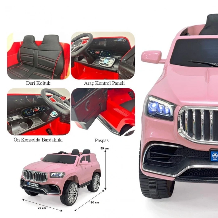 Bold GT Pembe Uzaktan Kumandalı 4X2 12 VOLT Akülü Araba