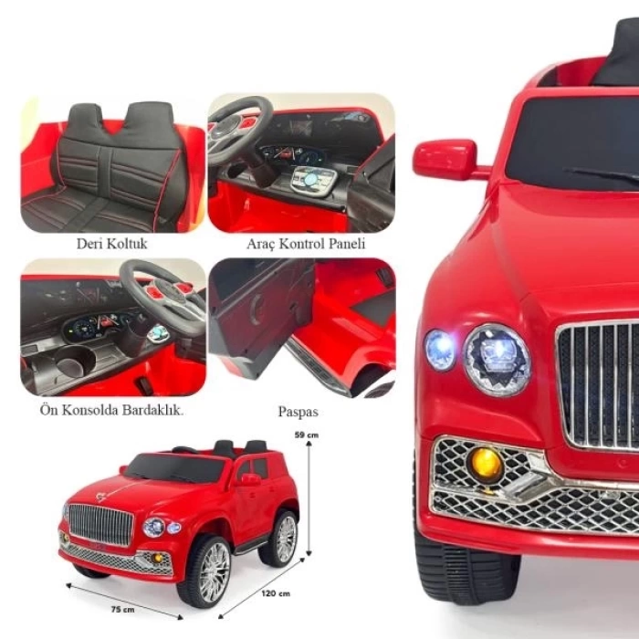 Boss GT Kırmızı Uzaktan Kumandalı 4X2 12 VOLT Akülü Araba