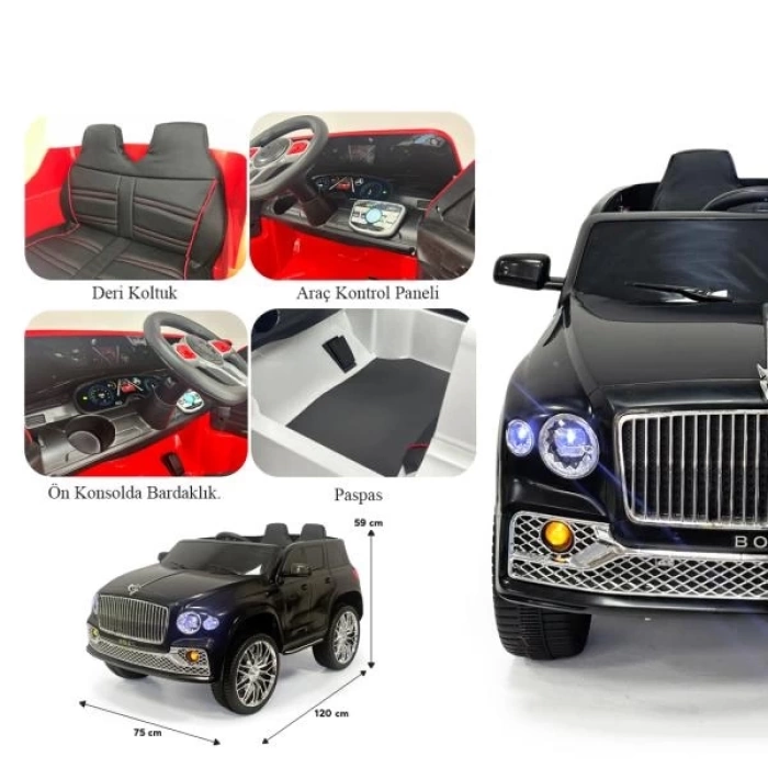 Boss GT Siyah Uzaktan Kumandalı 4X2 12 VOLT Akülü Araba