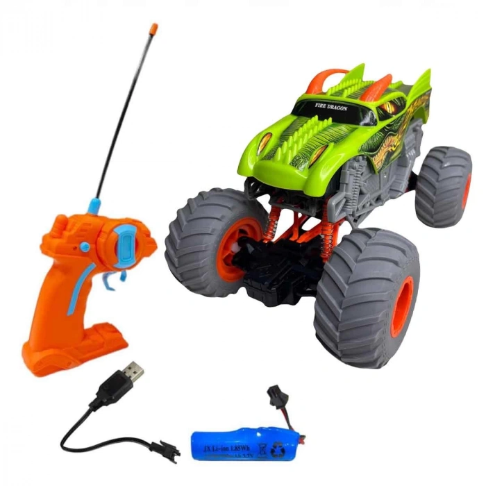 Canavar Temalı Uzaktan Kumandalı Şarjlı Işıklı Arazi Aracı