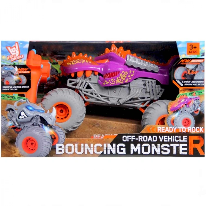 Canavar Temalı Uzaktan Kumandalı Şarjlı Işıklı Arazi Aracı