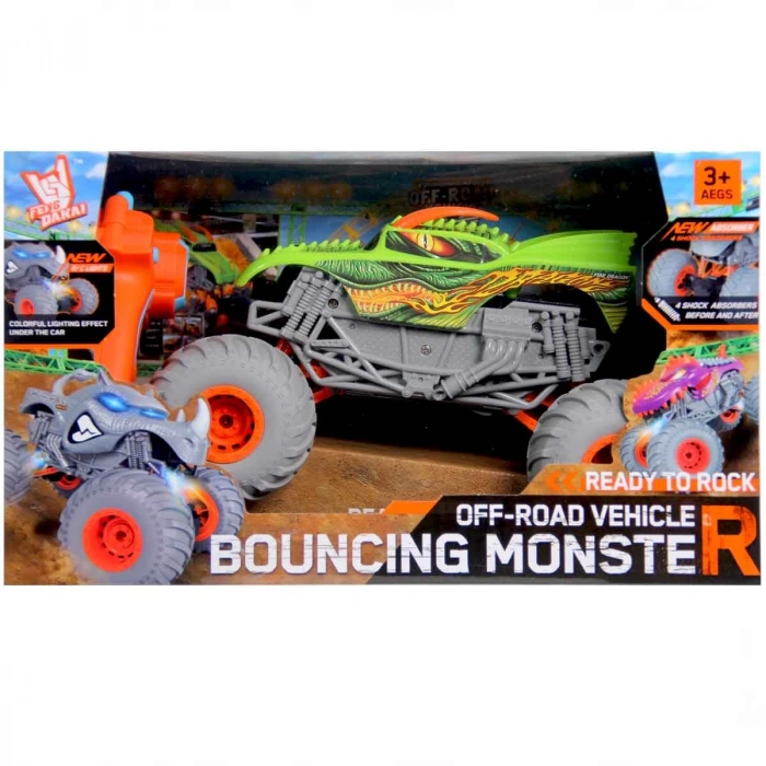 Canavar Temalı Uzaktan Kumandalı Şarjlı Işıklı Arazi Aracı