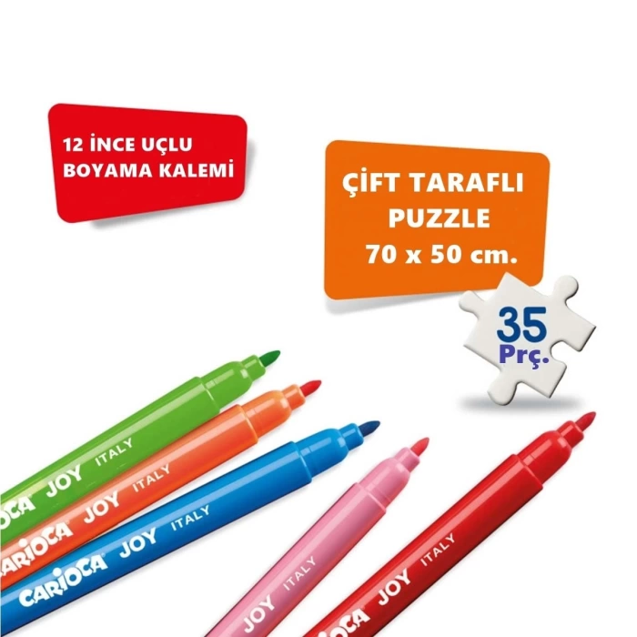 Carioca 35 Parça Boyanabilir Maceralar Çift Taraflı Puzzle