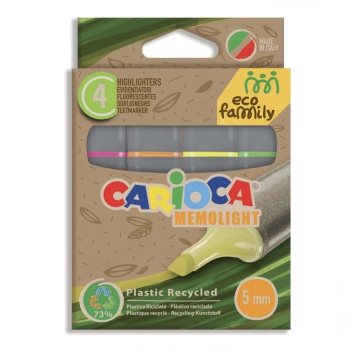 Carioca Eco Family Fosforlu Marker 4lü