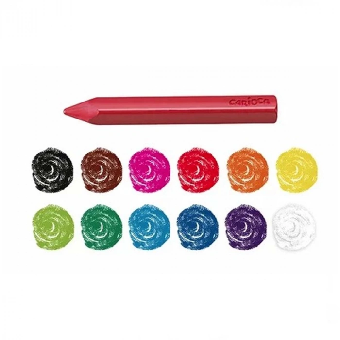 Carioca Jumbo Üçgen Yıkanabilir Pastel Boya Kalemi 12li 42671
