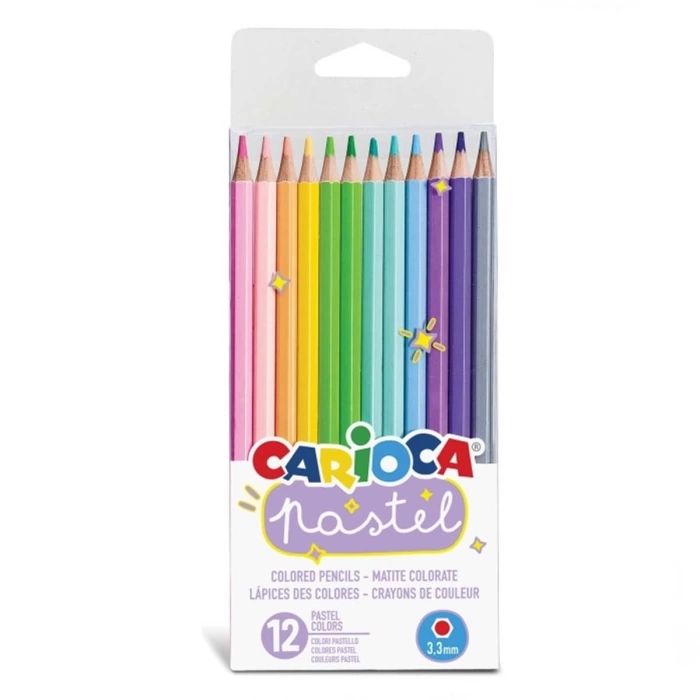 Carioca Pastel Renkli Kuru Boya Kalemi 12li