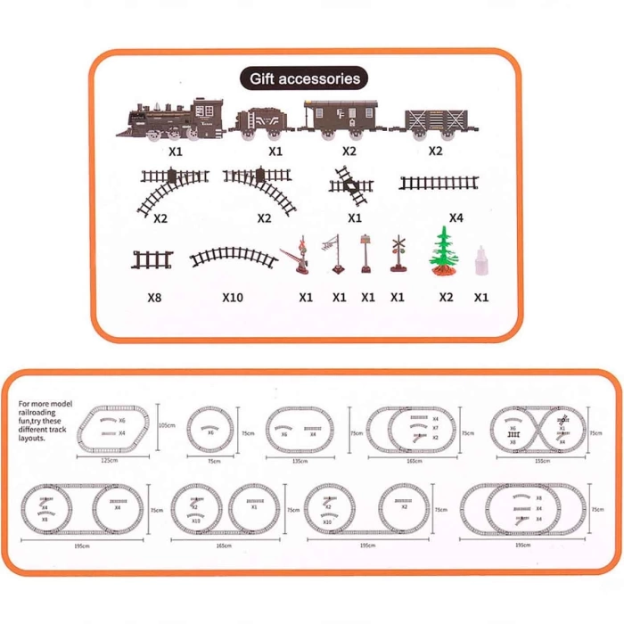 Classic Steam Pilli Tren Seti 40 Parça 1603C