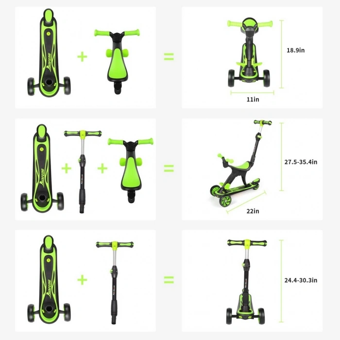 Cool Wheels 3 in 1 Yönlendirmeli Scooter