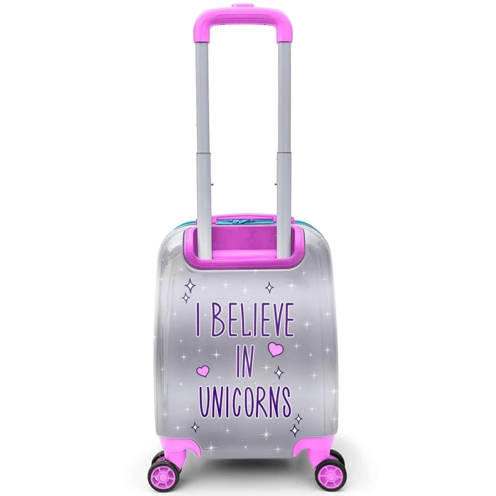 Coral High Kids Pembe Gümüş Unicorn Desenli Çocuk Valizi 16728
