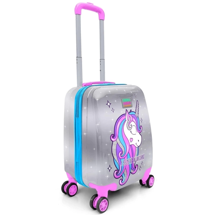 Coral High Kids Pembe Gümüş Unicorn Desenli Çocuk Valizi 16728