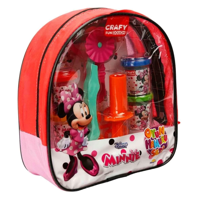 Crafy Minnie Sırt Çantalı Oyun Hamuru Seti 200 Gr. 18 Parça