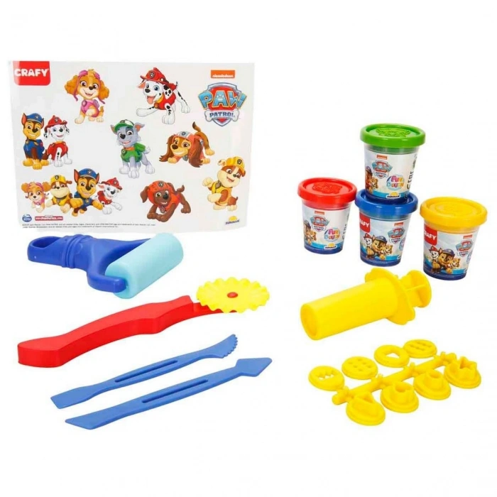 Crafy Sırt Çantalı PAW Patrol Oyun Hamuru Seti 200 gr 18 Parça