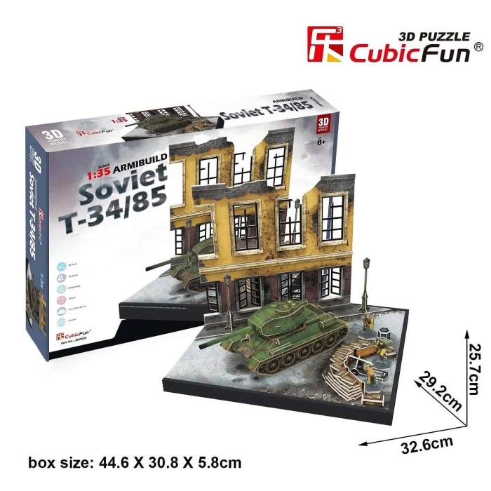 Cubic Fun 213 Parça 3D Puzzle Soviet T-34/85