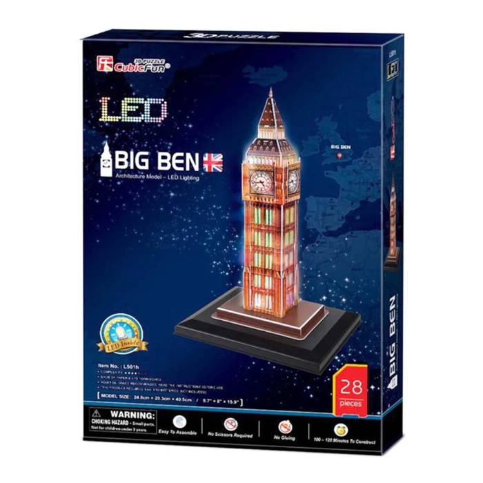 Cubic Fun 28 Parça 3D Puzzle Big Ben Saat Kulesi