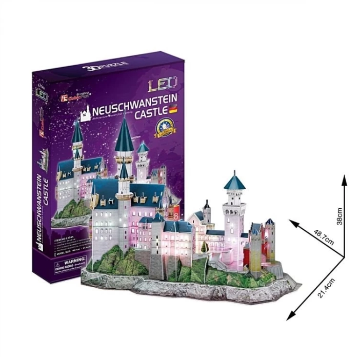 CubicFun Neuschwanstein Kalesi Led Işıklı 3D Puzzle