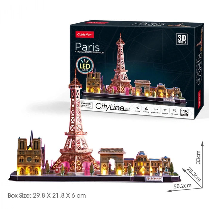 CubicFun Paris 3D Puzzle 115 Parça LED Işıklı