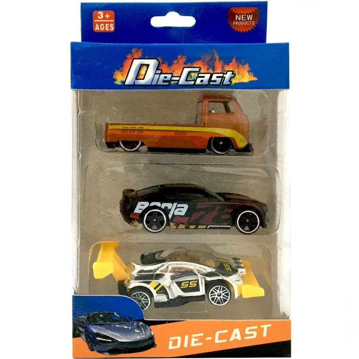 Die Cast Kutulu 3lü Metal Araba