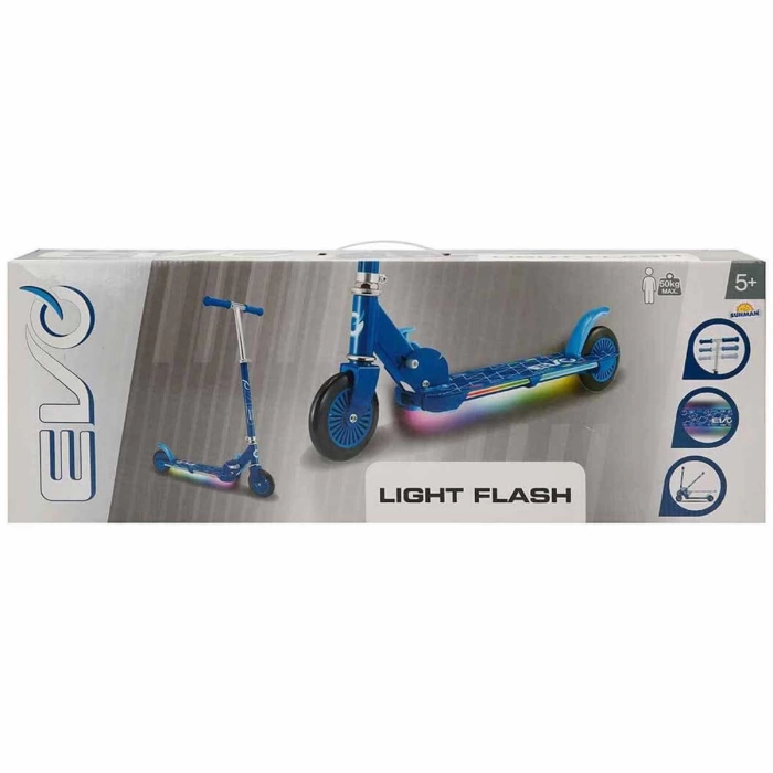 Evo 2 Tekerlekli Flash Işıklı Mavi Scooter