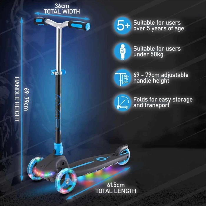 Evo 3 Tekerlekli Rainbow Blast Işıklı Scooter