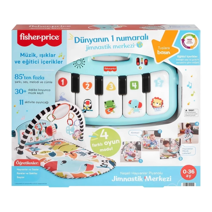 Fisher Price Sesli ve Işıklı Neşeli Hayvanlar Piyanolu Oyun Halısı HWY49