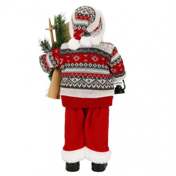 Gaz Lambası Taşıyan Noel Baba Dekoratif Biblo 46 cm