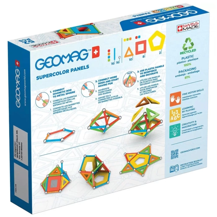 Geomag Supercolor Panels Manyetik Zeka Oyunu 52 Parça