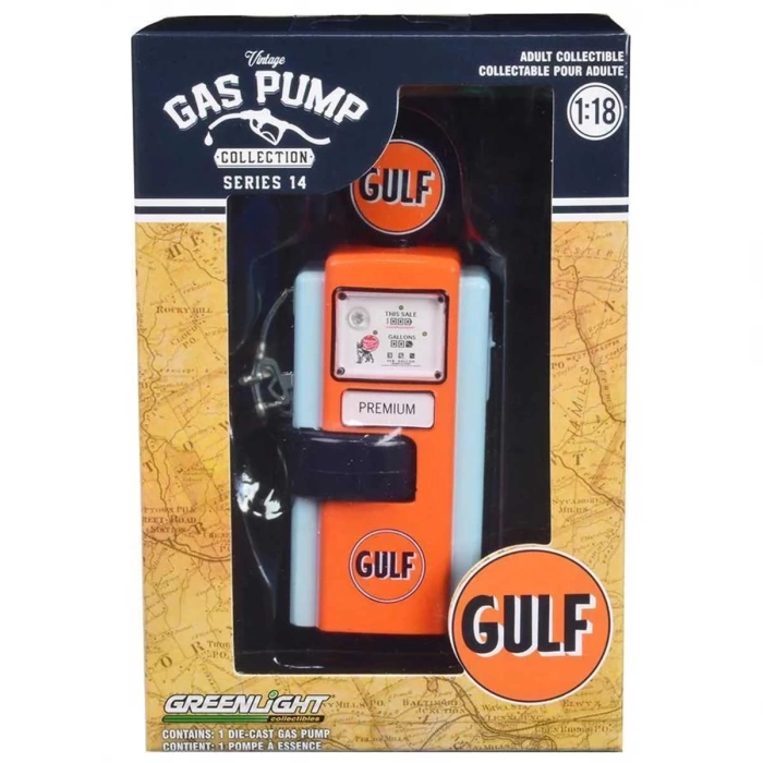 Greenlight 1:18 Vintage Gas Pumps Gulf Series 14