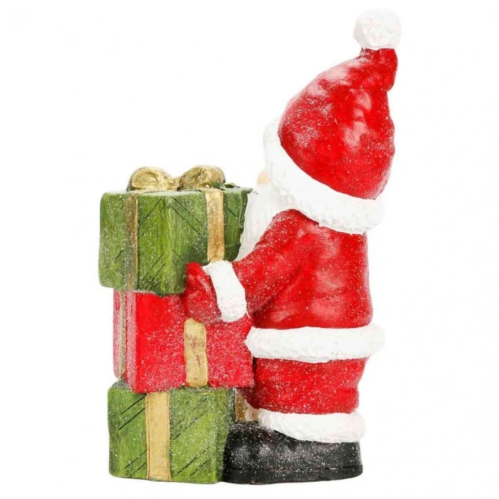 Hediye Kutusu Taşıyan Noel Baba Dekoratif Biblo 40 cm