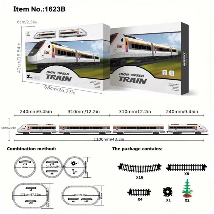 High Speed Pilli Tren Seti 38 Parça 1623B