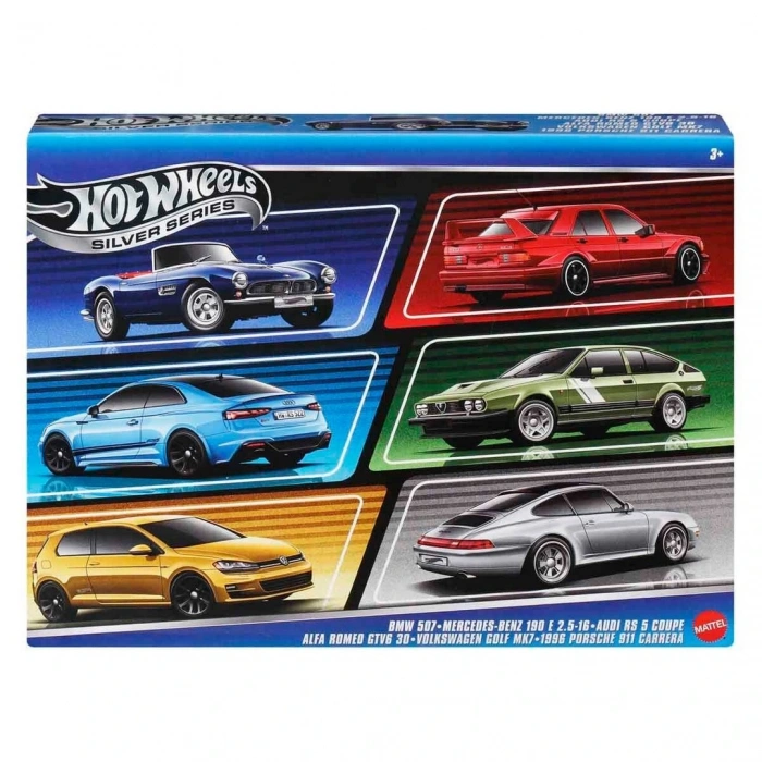 1:64 Hot Wheels Silver Serisi Euro Style 6’lı Araba Seti JBY79