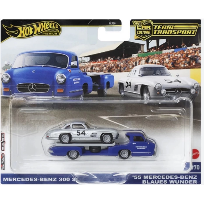 Hot Wheels Team Transport Mercedes Benz 300 SL 55 Blaues Wund HRV48