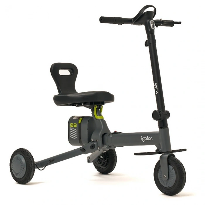 Igofor 3 Tekerlekli Katlanabilir Elektrikli Oturulabilir Scooter Gri EM301-G