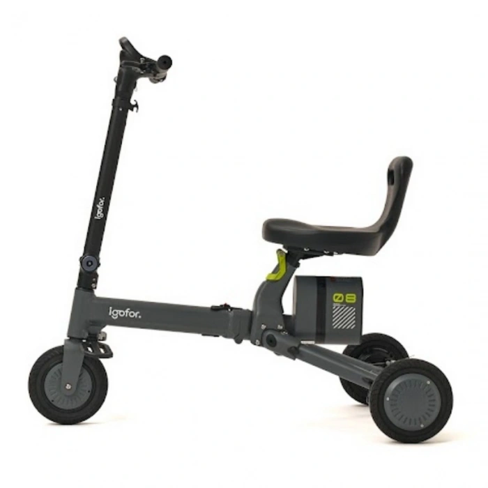 Igofor 3 Tekerlekli Katlanabilir Elektrikli Oturulabilir Scooter Gri EM301-G