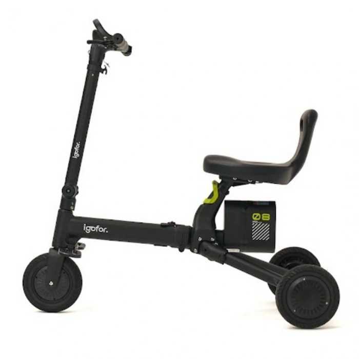 Igofor 3 Tekerlekli Katlanabilir Elektrikli Oturulabilir Scooter Siyah