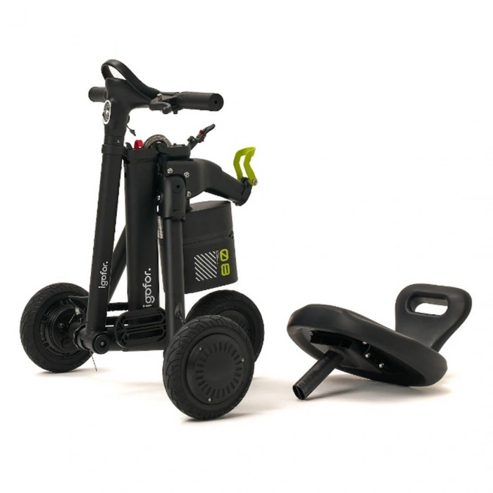 Igofor 3 Tekerlekli Katlanabilir Elektrikli Oturulabilir Scooter Siyah