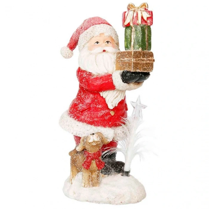 Işıklı Noel Baba Dekoratif Biblo 28 cm