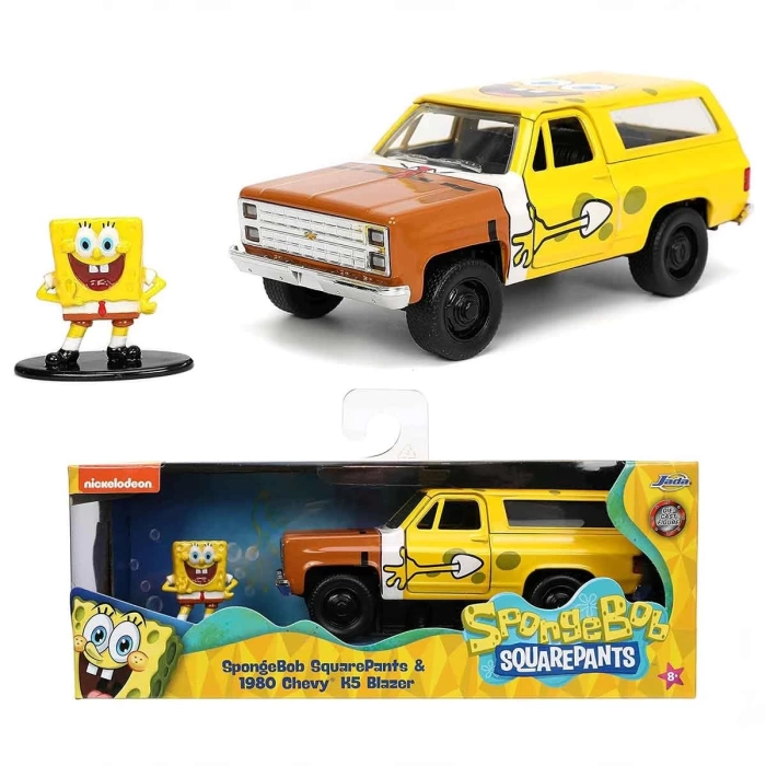 Jada Sponge Bob Figür ve 1980 Chevy K5 Blazer 253253017