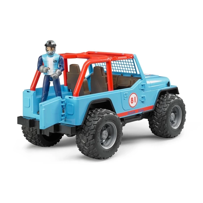 Jeep Cross Mavi Safari Aracı Ve Kasklı Pilotu