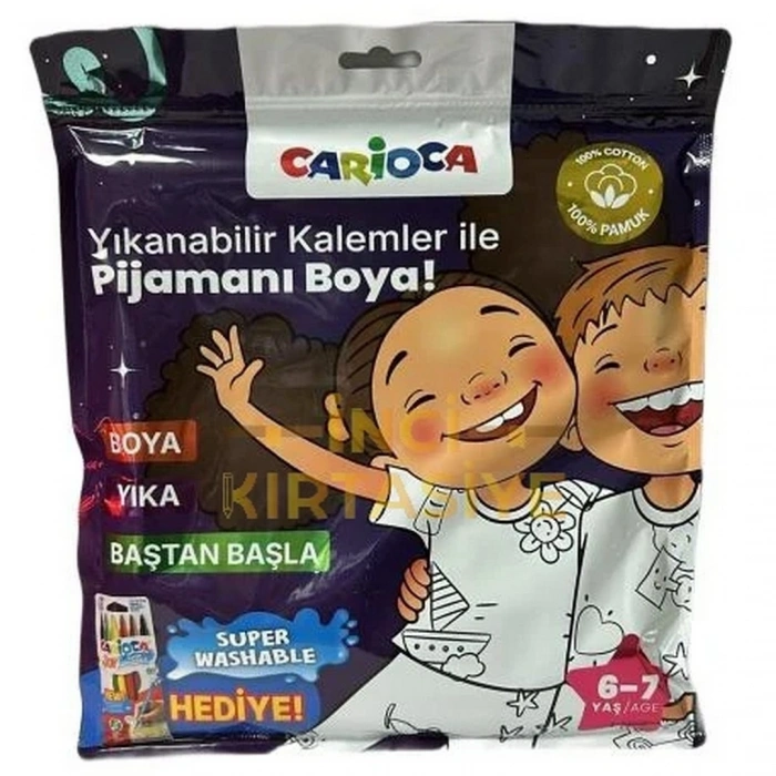 Kalem Hediyeli Boyanabilir Pijama 6-7 Yaş