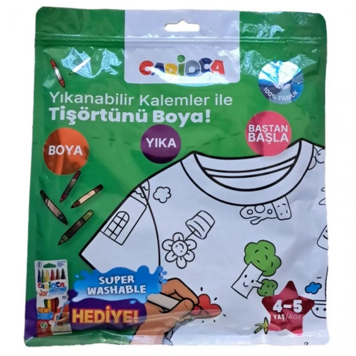 Kalem Hediyeli Boyanabilir Tişört 4-5 Yaş