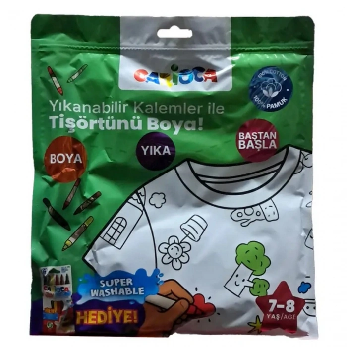 Kalem Hediyeli Boyanabilir Tişört 7-8 Yaş