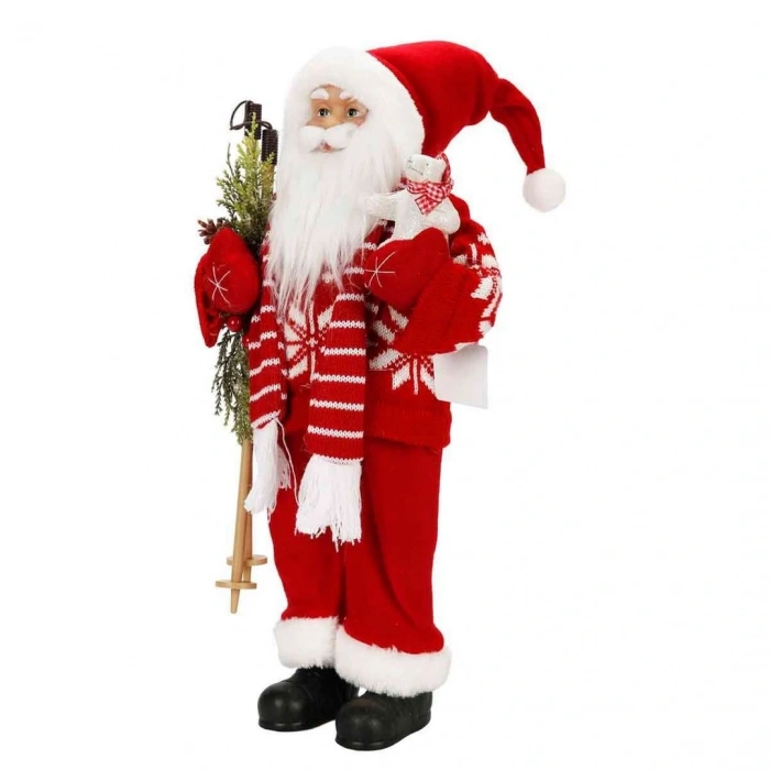 Kayak Batonlu Noel Baba Dekoratif Biblo 46 cm